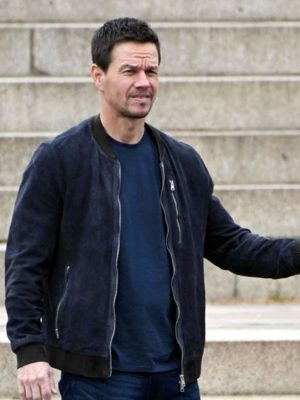 Mark Wahlberg The Union 2024 Blue Suede Leather Jacket
