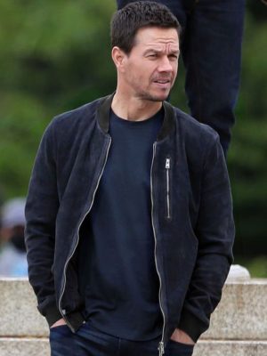 Mark Wahlberg The Union 2024 Blue Suede Leather Jacket