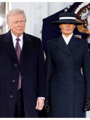 Melania Trump Inauguration Dark Navy Wool Coat