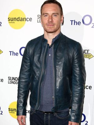 Michael Fassbender O2's Cineworld Black Leather Jacket