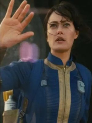 Ella Purnell Fallout 2024 Lucy Blue Leather Jacket