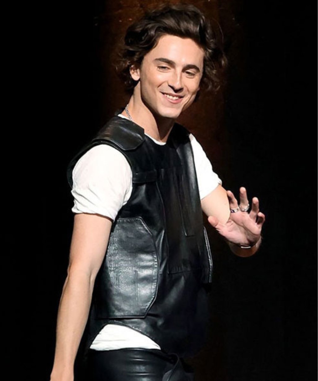 Dune Part Two 2024 Timothee Chalamet CinemaCon Black Leather Vest