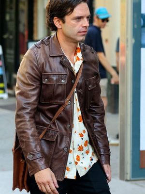 Sebastian Stan A Different Man 2024 Brown Leather Jacket