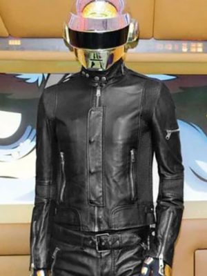 Daft Punk Electroma 1993 Black Leather Biker Jacket