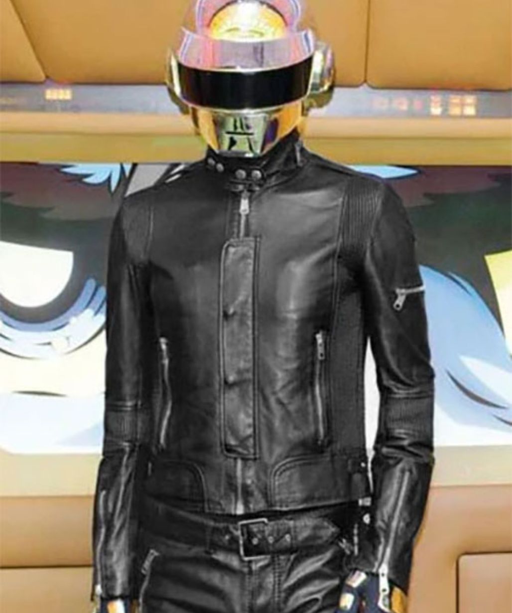 Daft Punk Electroma 1993 Black Leather Biker Jacket