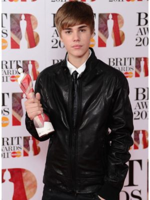 Justin Bieber Brit Awards Black Leather Jacket