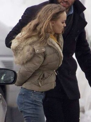 Lily-Rose Depp Crisis Shearling Hooded Jacket
