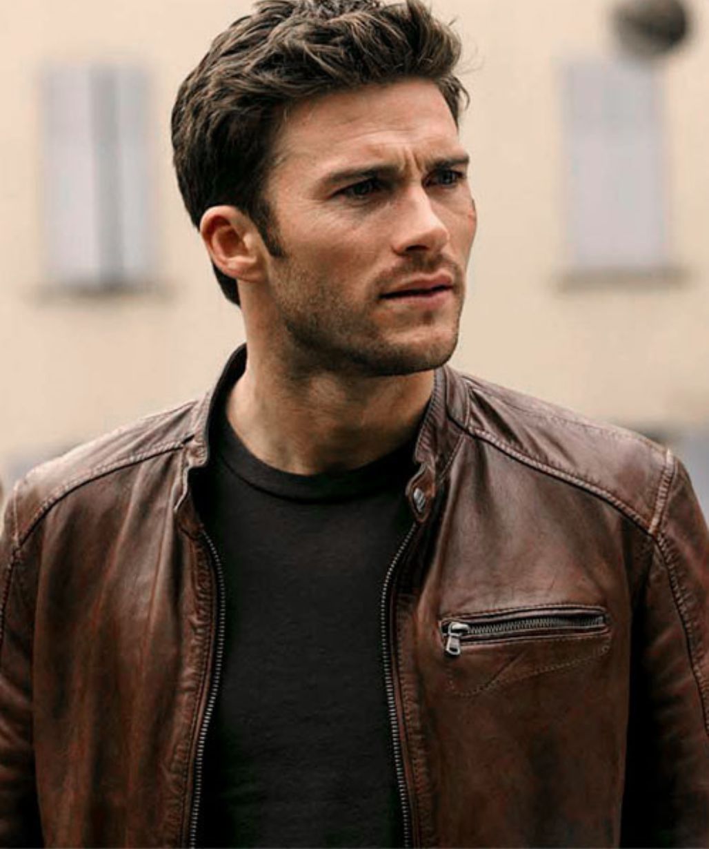 Scott Eastwood Overdrive Andrew Foster Brown Leather Jacket