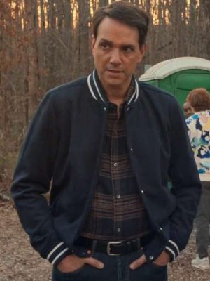 Ralph Macchio Cobra Kai S06 Daniel LaRusso Blue Bomber Jacket