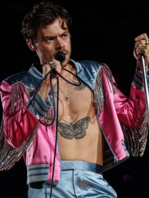 Harry Styles Love On Tour LA Pink Satin Bomber Jacket