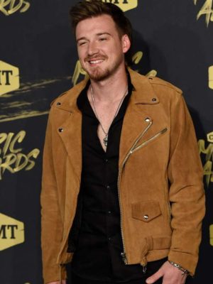 Morgan Wallen CMT Music Award Show Brown Suede Jacket