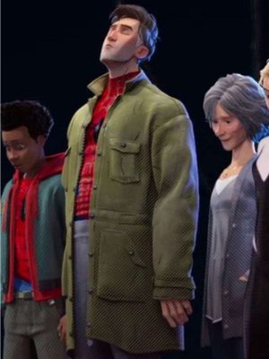 Peter B. Parker Spider-Man Across The Spider-Verse 2023 Green Cotton Coat