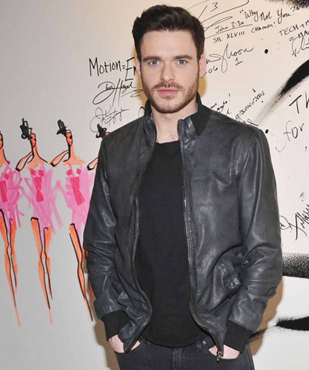 Richard Madden Black Leather Bomber Jacket Jacketmadness