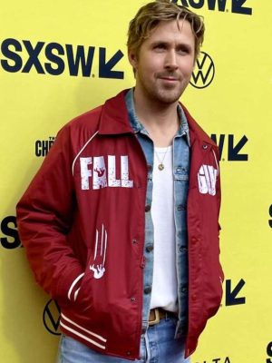 Ryan Gosling The Fall Guy SXSW Red Bomber Jacket