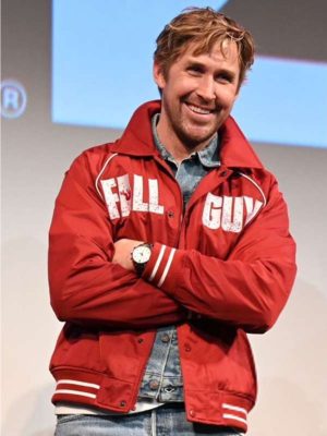 Ryan Gosling The Fall Guy SXSW Red Bomber Jacket