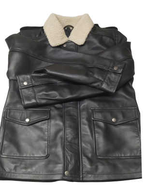 Eiza González Black Leather Jacket