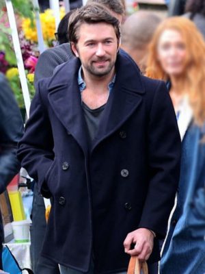 Brandon Sklenar It Ends With Us 2024 Atlas Corrigan Blue Wool Coat