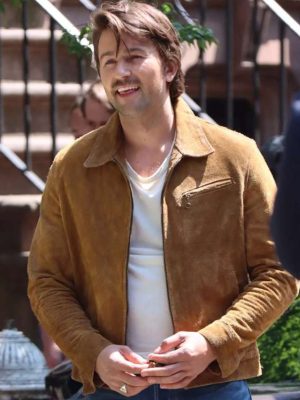 Brandon Sklenar It Ends With Us 2024 Atlas Corrigan Brown Suede Leather Jacket