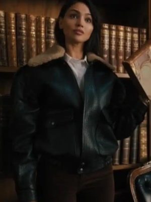 Eiza González Fountain of Youth 2025 Esme Black Leather Jacket