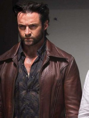 Hugh Jackman X Men Days of Future Past Wolverine Brown Leather Jacket