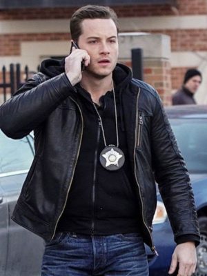 Jesse Lee Soffer Chicago P.D Jay Halstead Black Leather jacket