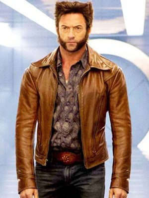 Hugh Jackman X Men Days of Future Past Wolverine Brown Leather Jacket