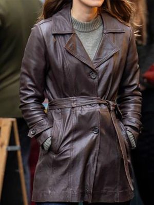 Keira Knightley Black Doves S01 Helen Brown Leather Coat