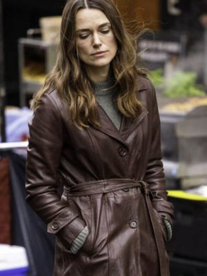Keira Knightley Leather Coat