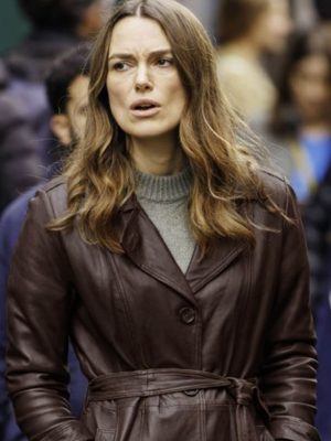 Keira Knightley Leather Coat