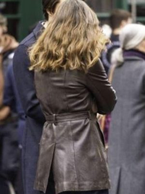 Keira Knightley Black Doves S01 Helen Brown Leather Coat