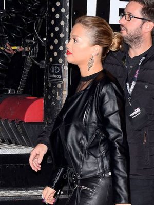 Rita Ora leather jacket