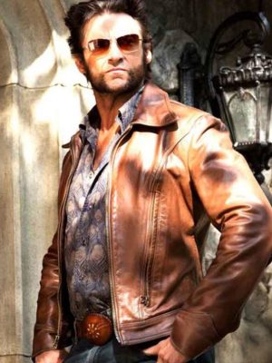 Hugh Jackman X Men Days of Future Past Wolverine Brown Leather Jacket