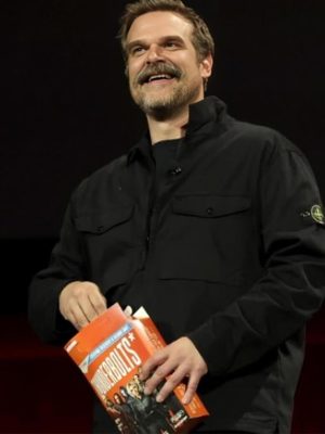 David Harbour Black Jacket