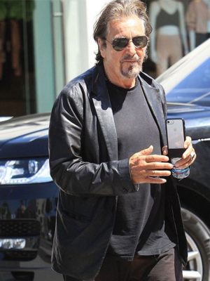 Al Pacino Black Leather Blazer