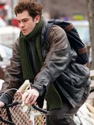 Andrew Garfield Tick Tick Boom Jon Brown Leather Jacket