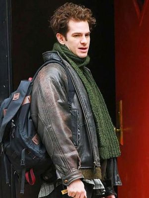 Andrew Garfield Tick Tick Boom Jon Brown Leather Jacket