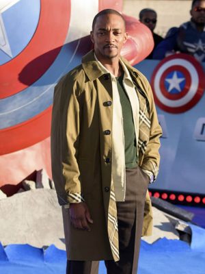 Anthony Mackie Brave New World Premiere Brown Coat