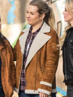 Briana Buckmaster Supernatural Shearling Suede Leather Jacket
