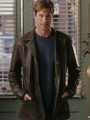 Aaron Eckhart Love Happens Burke Leather Coat Blazer
