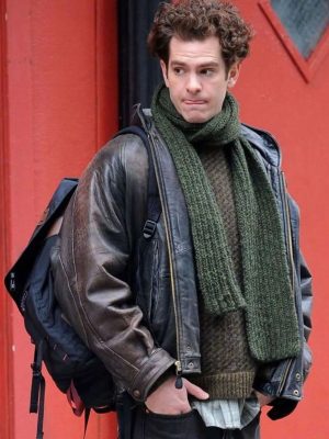 Andrew Garfield Tick Tick Boom Jon Brown Leather Jacket