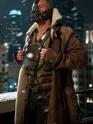Tom Hardy The Dark Knight Rises Bane Distressed Brown Leather Long Coat
