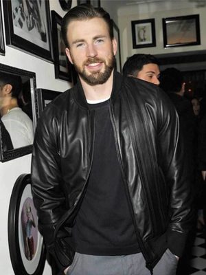 Chris Evans Black Leather Jacket