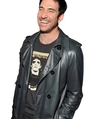 Dylan Mcdermott Double Breasted Black Leather Coat
