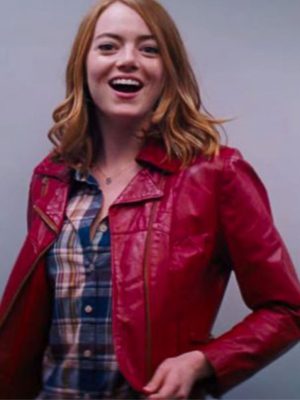 Emma Stone la la land Mia Dolan Red Leather Jacket