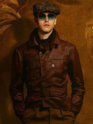 Harris Dickinson The King’s Man Conrad Oxford Brown Leather Jacket