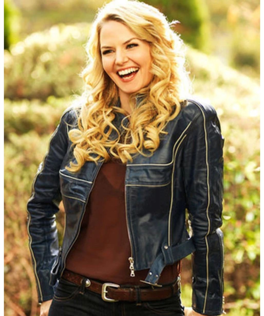 Jennifer Morrison Once Upon A Time Emma Swan Blue Leather Jacket