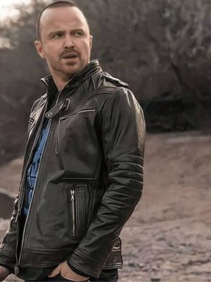 Jesse Pinkman Breaking Bad S05 Aaron Paul Black Leather Jacket