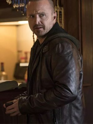 Jesse Pinkman El Camino Breaking Bad Aaron Paul Black Leather Jacket