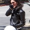 Olivia Munn Black Biker Leather Jacket