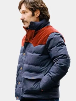 Paul Rudd Friendship 2025 Austin Blue Puffer Jacket